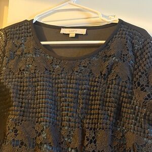 LOFT Large Petite Lace Detail Blouse